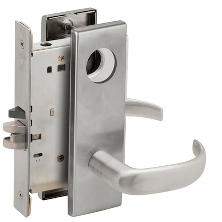 Schlage Grade 1 Classroom Mortise Lock, Less Cylinder, 17 Lever, N Escutcheon, Satin Chrome Finish L9070L 17N 626